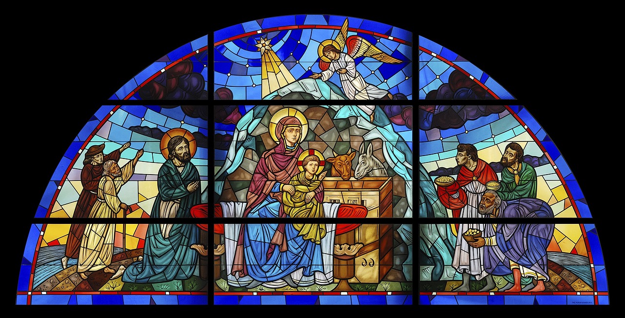 stained glass, catholic, christ